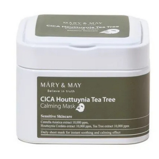 MARY&MAY - CICA HOUTTUYNIA TEA TREE CALMING MASK - Zklidňující plátýnková maska s Houttuynia a tea tree 30 ks (400 ml)