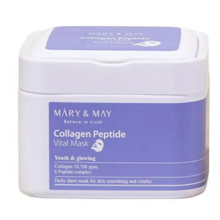 MARY&MAY - COLLAGEN PEPTIDE VITAL MASK - Pláténková maska s kolagenem a peptidy 30 ks 400 ml