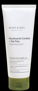 MARY&MAY - HOUTTUNIA CORDATA + TEA TREE CLEANSING FOAM - Čisticí pěna s výtažky z Houttuynia cordata a čajovníku 150 ml