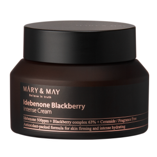 MARY&MAY - IDEBENONE + BLACKBERRY COMPLEX INTENSIVE CREAM - Intenzivně hydratační pleťový krém s idebenonem a komplexem z černého rybízu 70 g