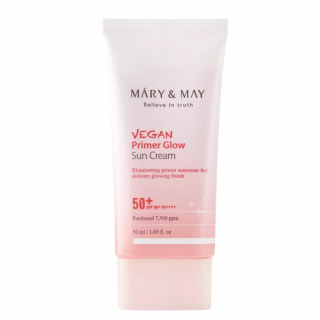 MARY&MAY - VEGAN PRIMER GLOW SUN CREAM SPF50+/PA++++ - Rozjasňující báze s ochranným účinkem 50 ml