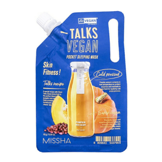 MISSHA - TALKS VEGAN SQUEEZE POCKET SLEEPING MASK (SKIN FITNESS) - Rozjasňující hydratační noční pleťová maska 10 g