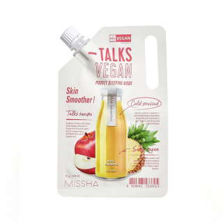 MISSHA - TALKS VEGAN SQUEEZE POCKET SLEEPING MASK (SKIN SMOOTHER) - Vyhlazující hydratační noční pleťová maska 10 g