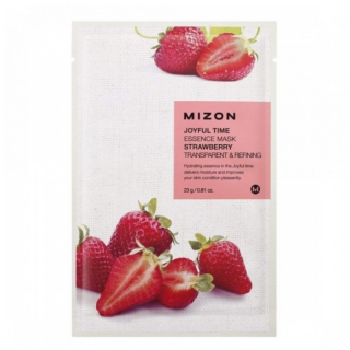 MIZON - JOYFULL TIME EESSENCE MASK STRAWBERRY - Zjemňující a antioxidační maska 23 g