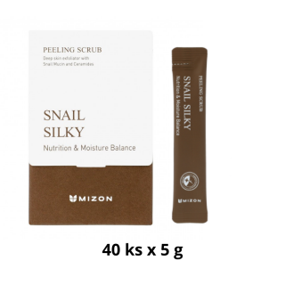 MIZON - SNAIL SILKY PEELING SCRUB - Jemný hypoalergenní peeling s Mucinem a Ceramidy 40x5g