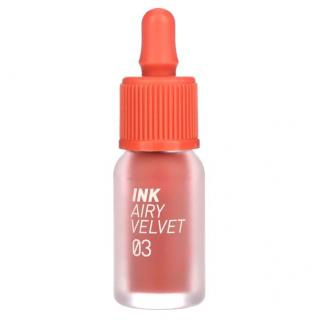 PERIPERA - INK AIRY VELVET - Barevný lesk na rty 4 g odstín 03 Cartoon Coral