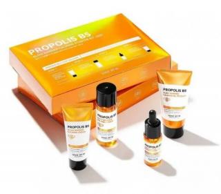 SOME BY MI - PROPOLIS TRIAL KIT - Sada pro zklidnění a rozjasnění pleti: čisticí olej 30 ml, toner 30 ml, pleťové sérum 10 ml, pleťový krém 20 g