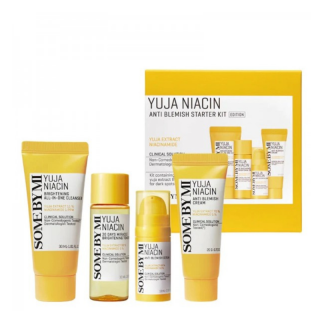 SOME BY MI - YUJA NIACIN BRIGHTENING STARTER KIT - Rozjasňující sada: čistící pěna 30 ml, toner 30 ml, pleťové sérum 10 ml, pleťový krém 20 g