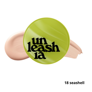 UNLEASHIA - VEGAN HEALTHY GREEN CUSHION SPF30/PA++  18 SEASHELL - Saténový make-up s houbičkou  15 g