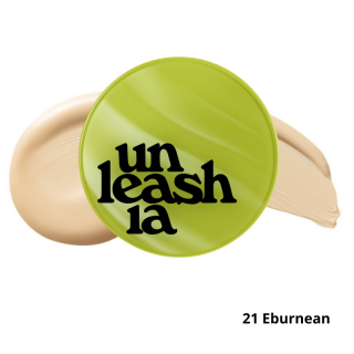 UNLEASHIA - VEGAN HEALTHY GREEN CUSHION SPF30/PA++  21 EBURNEAN - Saténový make-up s houbičkou  15 g