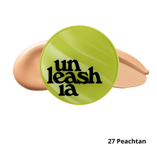 UNLEASHIA - VEGAN HEALTHY GREEN CUSHION SPF30/PA++  27 PEACHTAN- Saténový make-up s houbičkou  15 g