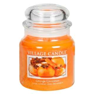 VILLAGE CANDLE - ORANGE CINNAMON - Vonná svíčka Pomeranč a skořice doba hoření 105 hodin 389 g