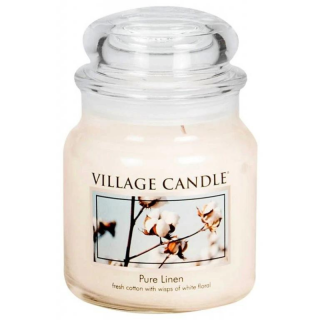 VILLAGE CANDLE - PURE LINEN - Vonná svíčka Pure linen doba hoření 105 hodin 389 g