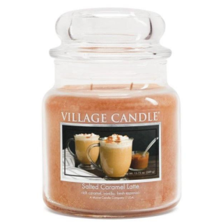 VILLAGE CANDLE - SALTED CARAMEL LATTE - Vonná svíčka Salted caramel latte doba hoření 105 hodin 389 g