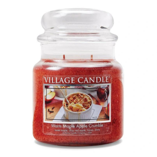 VILLAGE CANDLE - WARM APPLE MAPLE CRUMBLE - Vonná svíčka Jablečný koláč s javorovým sirupem doba hoření 105 hodin 389 g