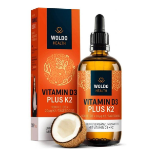 WOLDO HEALTH - VITAMIN D3 PLUS K2 - Vitamín D3+K2 50 ml