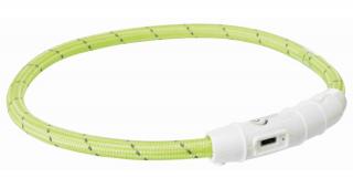 Svítící zelený obojek pro psy 45 cm - nabíjecí