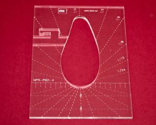 Quiltovací pravítko tvar pero 4 inch  NP5-P02-4 (5 mm)