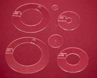 Sada quiltovacích pravítek kruhy - 2x3 ks (5 mm)