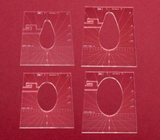Sada quiltovacích pravítek ovál, pero - 4 ks (5 mm)