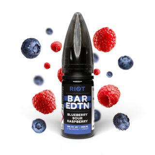 Blueberry Sour Raspberry (Borůvka s malinou) Riot BAR EDTN Salt E-liquid 10ml Množství nikotinu: 10mg, Množství: 10ml