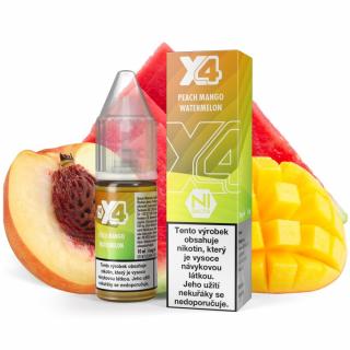 Broskev, mango a meloun (Peach Mango Watermelon) - X4 Bar Juice Salt 10ml Množství nikotinu: 10mg, Množství: 10ml