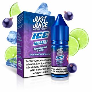 ICE Blackcurrant & Lime (Ledový černý rybíz & limetka) Just Juice Salt E-liquid 10ml Množství nikotinu: 11mg, Množství: 10ml