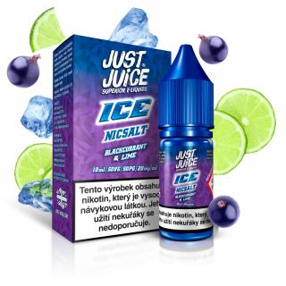 ICE Blackcurrant & Lime (Ledový černý rybíz & limetka) Just Juice Salt E-liquid 10ml Množství nikotinu: 20mg, Množství: 10ml