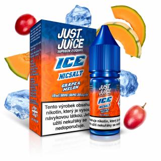 ICE Grape & Melon (Ledové hroznové víno & cukrový meloun) Just Juice Salt E-liquid 10ml Množství nikotinu: 20mg, Množství: 10ml