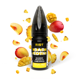Mango Peach Pineapple (Mango, broskev a ananas) Riot BAR EDTN Salt E-liquid 10ml Množství nikotinu: 20mg, Množství: 10ml