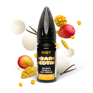 Mango Vanilla Ice Cream (Mangovo-vanilková zmrzlina) Riot BAR EDTN Salt E-liquid 10ml Množství nikotinu: 20mg, Množství: 10ml