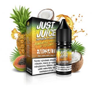 Pineapple, Papaya & Coconut (Ananas, papája & kokos) Just Juice Salt E-liquid 10ml Množství nikotinu: 20mg, Množství: 10ml