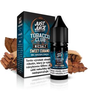 Tobacco Sweet Cubano (Kubánský doutníkový tabák) Just Juice Salt E-liquid 10ml Množství nikotinu: 20mg, Množství: 10ml