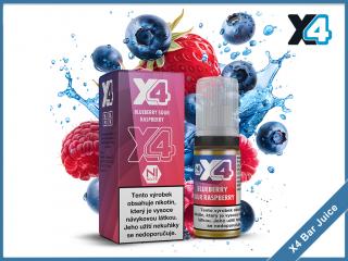 Blue Sour Raspberry (Borůvka a malina) - E-liquid X4 Bar Juice - 10 ml Intenzita nikotinu: 10 mg/ml