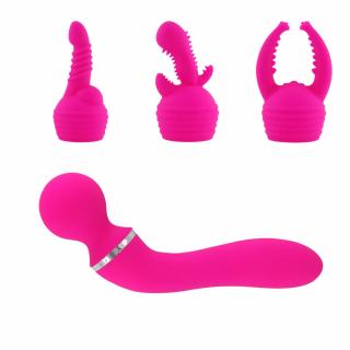 Oboustranná ergonomická masážní hlavice se třemi nástavci