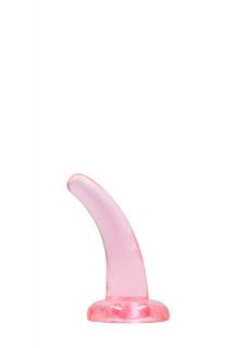 Průhledné dildo s přísavkou, růžové