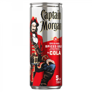 Captain Morgan & Cola 5% 0,25 l (plechovka)