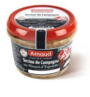 Farmářská terina s paprikou Espelette LABEL ROUGE ve skle 180g Arnaud