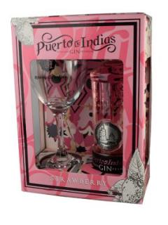 Gin Puerto de Indias Strawberry 37,5% 0,7 l GIFT BOX SE SKLENICÍ