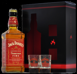 Jack Daniels Fire 35% 0,7 l (dárkové balení 2 skleničky)