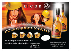 Licor 43  31% 1,4 l (dárkové balení minipivo 2 x 0,7 l + 15x panák)