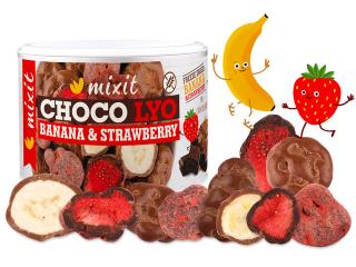 Mixit Křupavé banánky a jahody v čokoládě 150g