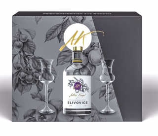 Produkt Anton Kaapl Slivovice 47% 0,5l (dárkové balení 2 sklenice)