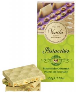 Venchi - bílá čokoláda s pistáciovou pastou a slanými pistáciemi 100g