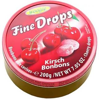 Woogie Fine Drops bonbóny v plechové dóze, višen 200g