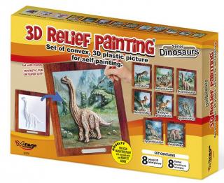 3D reliéfní obrázky - 8 různých dinosaurů