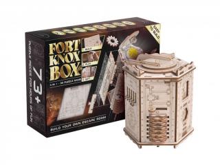 EscWelt Dřevěná stavebnice a hlavolam 3v1 3D FORT KNOX Box Pro