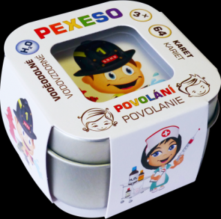 Pexeso voděodolné Povolání - v plechu