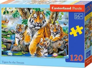Puzzle 120 dílků - Tygři u řeky 13517