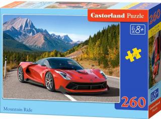 Puzzle 260 dílků - Červené auto v horách 27477